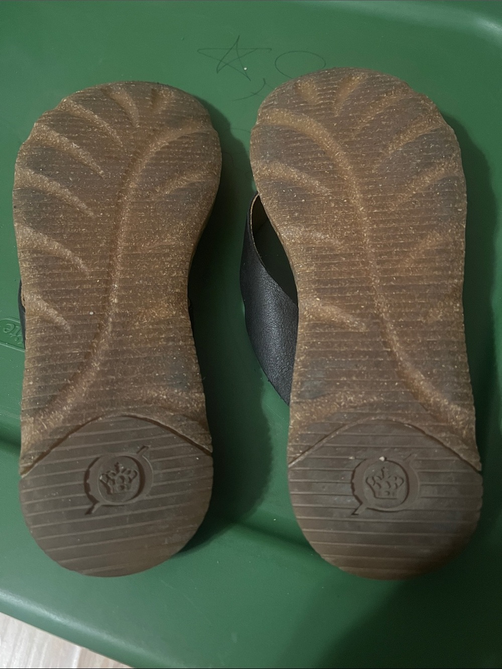 Born Black and Brown Leather Thong Sandals - Picture 2 of 3